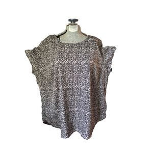 Women's Sears Grey Black Patterned Blouse Plus Size 1X